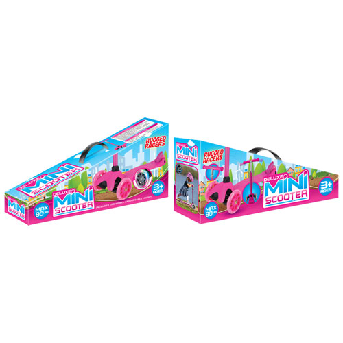 Trottinette pliable à 3 roues Mini de Rugged Racers - Rose