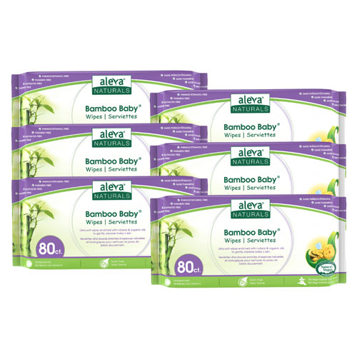 Lingettes en bambou pour bébés d'Aleva Naturals - 480 lingettes