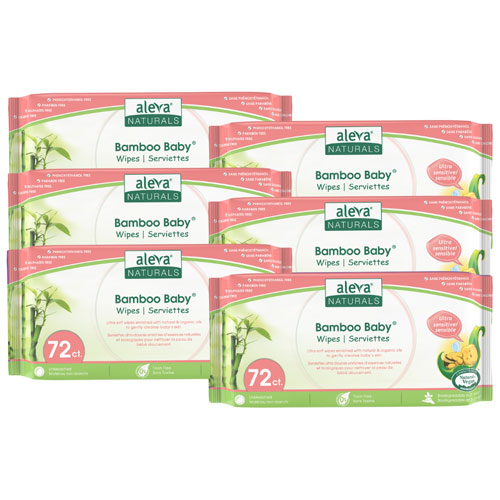 Aleva Naturals Bamboo Baby Sensitive Wipes - 432 Wipes