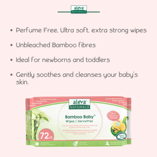 Aleva Naturals Bamboo Baby Sensitive Wipes - 432 Wipes
