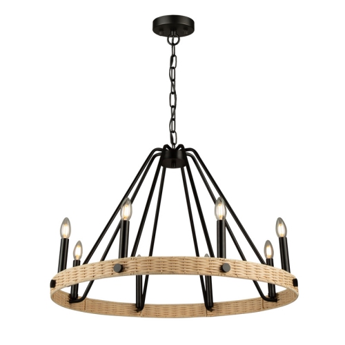 ARTCRAFT LIGHTING  Perris 8 Light Chandelier In Black