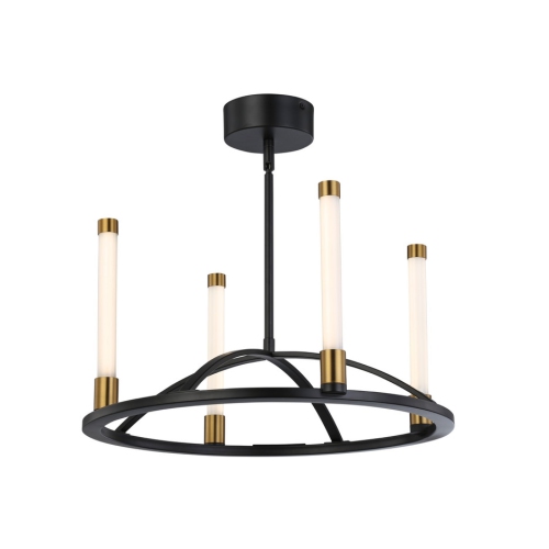 ARTCRAFT LIGHTING  Infiniti Collection 4-Light Integrated Led Chandelier, Matte & Brass In Black