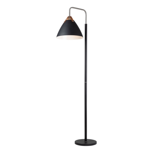 Lampadaire de la collection Tote, noir et laiton