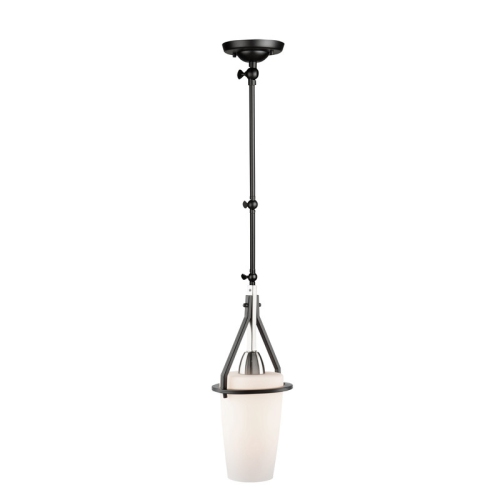 ARTCRAFT LIGHTING  Brydon 1 Light Sconce/pendant And Brushed Nickel (Cylinder Glasswre) In Black