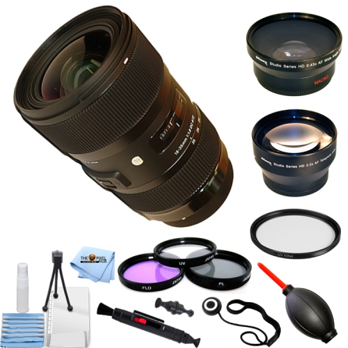 SIGMA  18-35MM F/1.8 Dc Hsm Art Lens for Nikon 210-306 - Filter Kit Bundle
