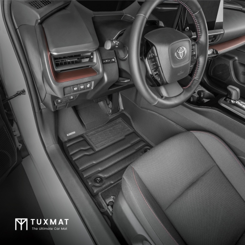 TuxMat - for Toyota Prius Prime 2023-2026 Models - Custom Car Mats - Maximum Coverage, All Weather, Laser Measured - This Full Set Includes 1st and