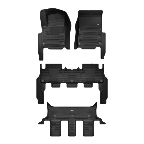 TuxMat - for Rivian R1S 7-Seater 2023-2024 Models - Custom Car Mats - Maximum Coverage, All Weather, Laser Measured - This Full Set Includes 1st, 2nd