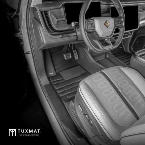TuxMat - for Rivian R1S 7-Seater 2023-2024 Models - Custom Car Mats - Maximum Coverage, All Weather, Laser Measured - This Full Set Includes 1st, 2nd