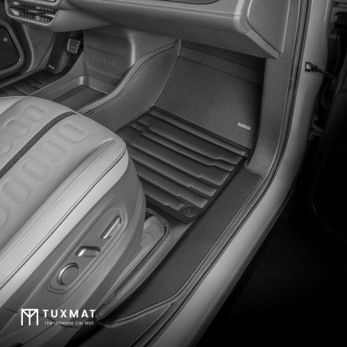 TuxMat - for Rivian R1S 7-Seater 2023-2024 Models - Custom Car Mats - Maximum Coverage, All Weather, Laser Measured - This Full Set Includes 1st, 2nd