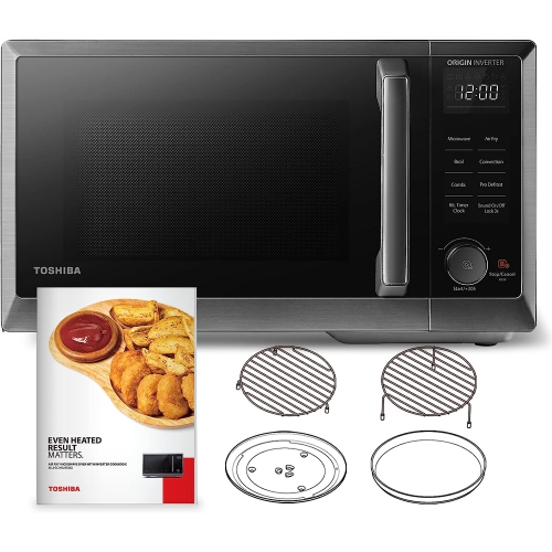 Open Box - Toshiba ML2-EC09SAIT(BS/SS) 0.9 Cu. Ft. 6-in-1 Countertop Inverter Microwave, Air Fryer and Speedy Combi, Compact Convection , 900W, Stain