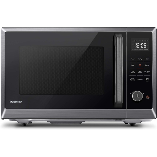 TOSHIBA  Ml2-Ec10Sa(Bs/ss) 1.0 Cu. Ft. 8-In-1 Countertop Microwave, Air Fryer, Speedy Combi, Compact Convection, Odor Removal, Mute Function, 1000W