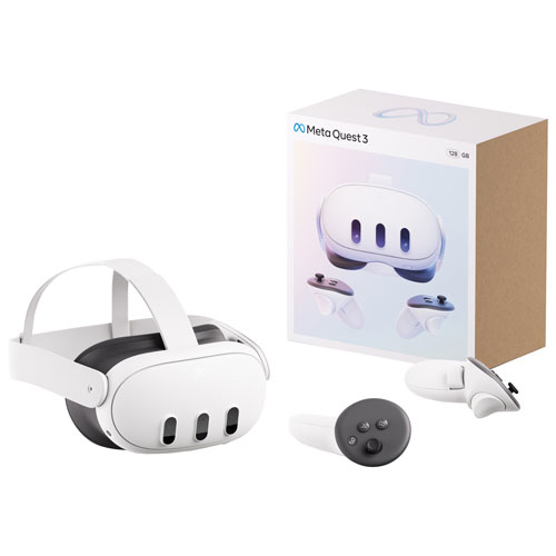 Casque de réalité virtuelle de 128 Go Quest 3 de Meta avec manettes Touch Plus et Batman : Arkham Shadow