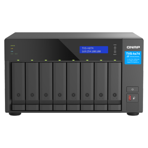 QNAP TVS-h874-i5-32G-US 8 Bay High-Speed Desktop NAS with M.2 PCIe Slots, 12th Gen Intel Core CPU, up to 64GB DDR4 RAM, 2.5 GbE Networking and PCIe