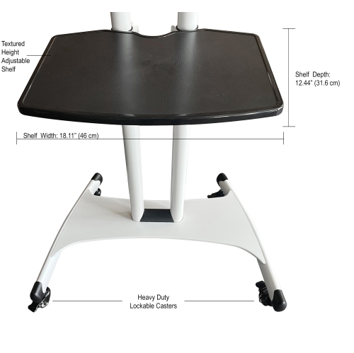 Boost Industries AVC3265ii-WH Universal Mobile TV Cart TV Stand for 32″ to 80″ TVs - White
