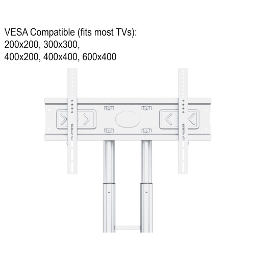 Boost Industries AVC3265ii-WH Universal Mobile TV Cart TV Stand for 32″ to 80″ TVs - White