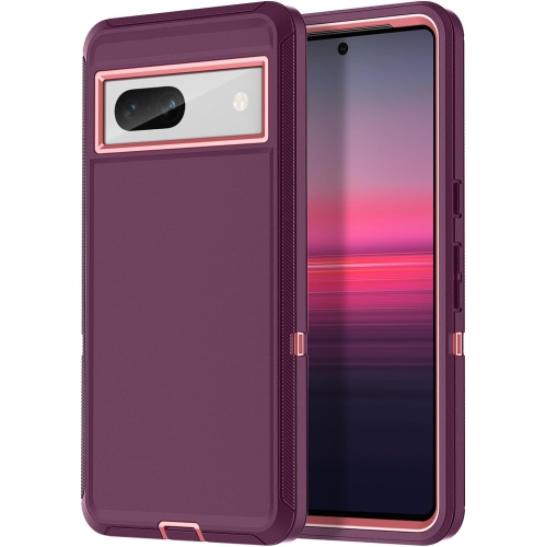 CSMART  【】 Anti-Drop Triple 3 Layers Shockproof Heavy Duty Defender Hard Case for Google Pixel 7A, Wine