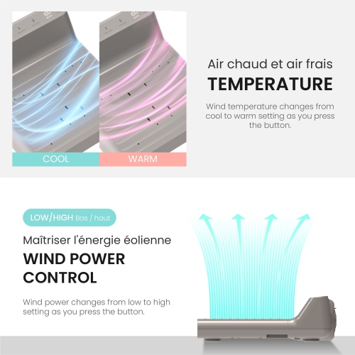 Sèche-corps et sèche-pieds VOVO STYLEMENT BD-7700G, fabriqué en Corée, sèche-cheveux à contrôle de la température et du volume du vent avec affichage