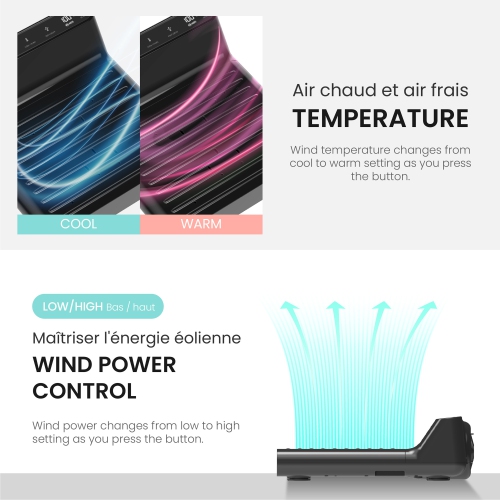 Sèche-corps et sèche-pieds VOVO STYLEMENT BD-7700B, fabriqué en Corée, sèche-cheveux à contrôle de la température et du volume du vent avec affichage