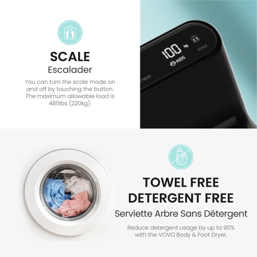 Sèche-corps et sèche-pieds VOVO STYLEMENT BD-7700B, fabriqué en Corée, sèche-cheveux à contrôle de la température et du volume du vent avec affichage