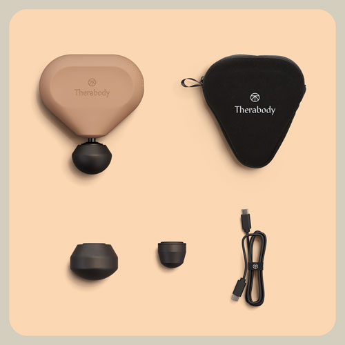 Image 14 of 15.. Therabody Theragun mini 2.0 Handheld Percussive Massage Device - Desert Rose