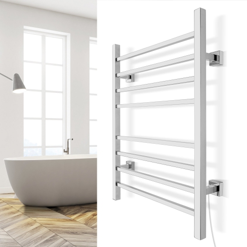 WarmlyYours Sierra Electric Towel Warmer 23.6"W x 31.5"H x 4.3"D, Polished, Hardwired or Plug-in