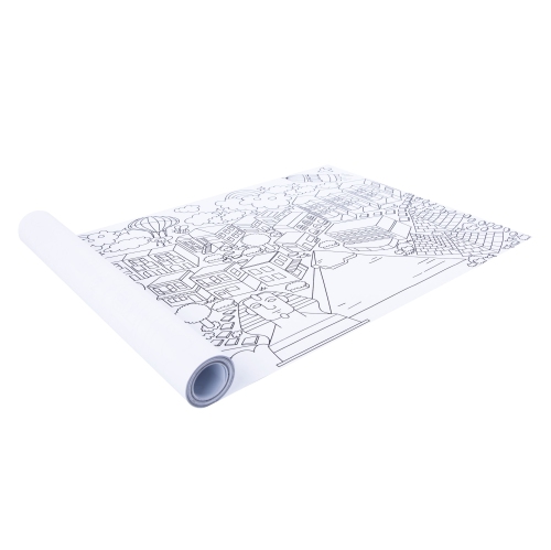 TOOKYLAND Kids Giant Coloring Roll - 28 x 600 cm Sticky Drawing Paper, Large Restick Poster Sheet, Arts & Crafts Toy for Toddlers 3 Year Old +