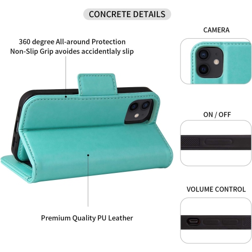 Support universel pour l'auto et étui-portefeuille magnétique amovible avec protection RFID compatible avec iPhone 12 Mini [5,4 po] [série Vajio]