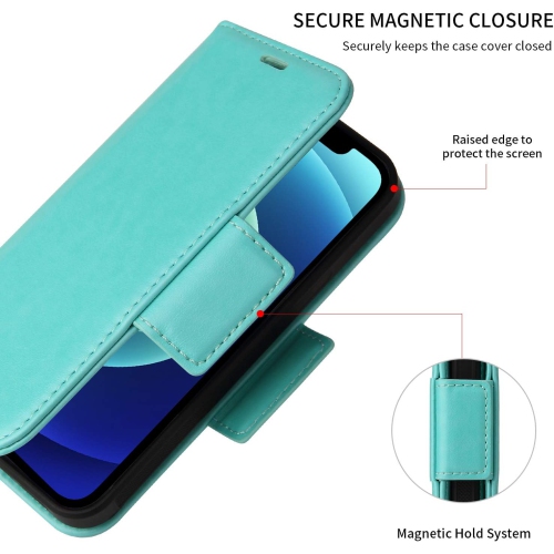 Support universel pour l'auto et étui-portefeuille magnétique amovible avec protection RFID compatible avec iPhone 12 Mini [5,4 po] [série Vajio]