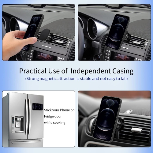 navor Universal Car Mount & Magnetic Detachable Wallet Case [RFID Protection] [10 Card Pockets] [3 Money Pockets] Compatible for iPhone 12 Pro [6.1