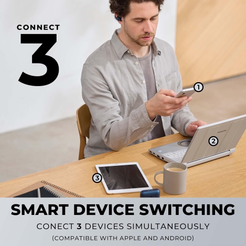 Technics - In-Ear Headphones with Noise Canceling, Microphone and Charging Case, Blue