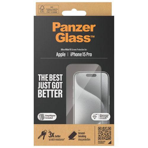 PanzerGlass Ultra Wide Glass Screen Protector for iPhone 15 Pro