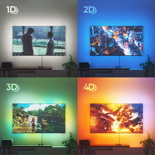 Nanoleaf 4D Screen Wifi Mirror + 65" Light Strip - Black - Exclusive Retail Partner