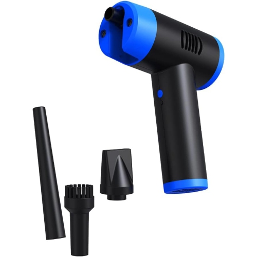 navor Battery Operated Air Duster for Keyboard, Computer, Camera, Car, Sofa, Toys and More, with Charging Cable, Blow Pipe, Brush Tube, Hair Blowing