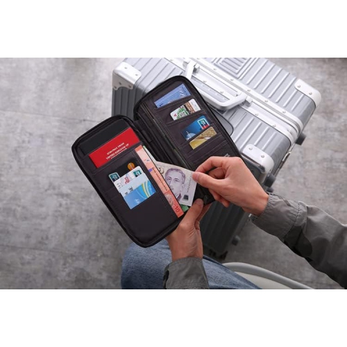 navor Passport / Travel Document Holder, Portable & Foldable Organizer to Hold Passport, Cell Phone, Tickets, Cards, Boarding Pass, ID, Keys, Money