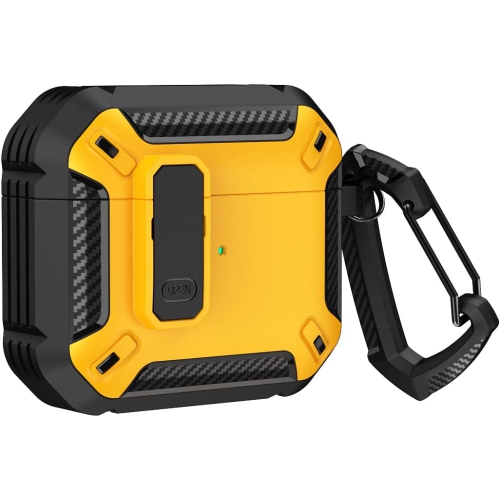 navor Cover Compatible with AirPods 3rd Generation, PC + TPU Protective Case with Hook Compatible for AirPods 3, Front LED Visible