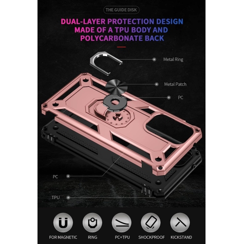 Samsung Galaxy A53 5G Case with Screen Protector, Ring Kickstand Military Protective Shockproof Armor Dual Layer Protection Defender Back Cover Phone