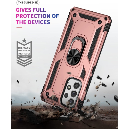 Samsung Galaxy A53 5G Case with Screen Protector, Ring Kickstand Military Protective Shockproof Armor Dual Layer Protection Defender Back Cover Phone