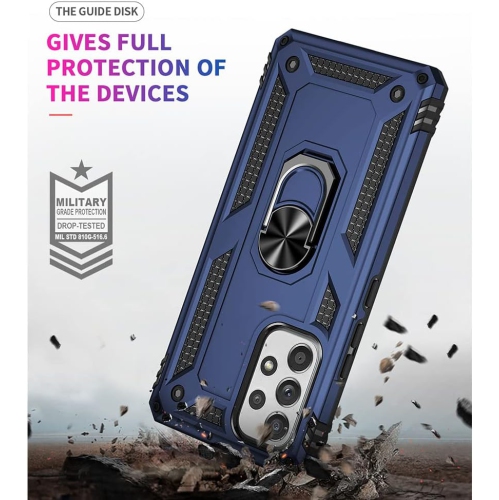 Samsung Galaxy A13 5G Case with Screen Protector, Ring Kickstand Military Protective Shockproof Armor Dual Layer Protection Defender Back Cover Phone