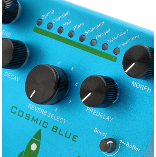 Mosky COSMIC BLUE Guitar Effect Pedals Digital Reverb with Buffer Booster 8-mode