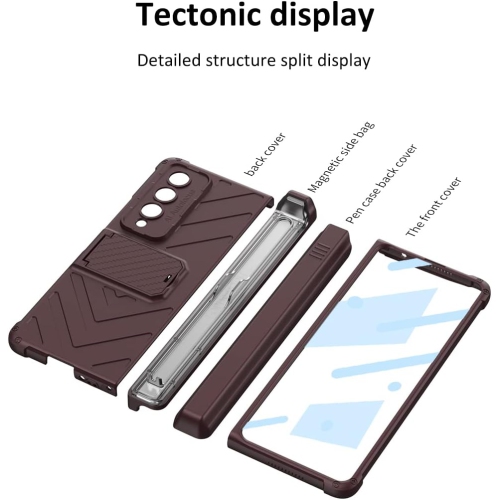 navor Case Compatible with Samsung Galaxy Z Fold 4 5G [2022], Hinge Protection, Built-in Screen Protector, Kickstand & S Pen Holder, Full-Body