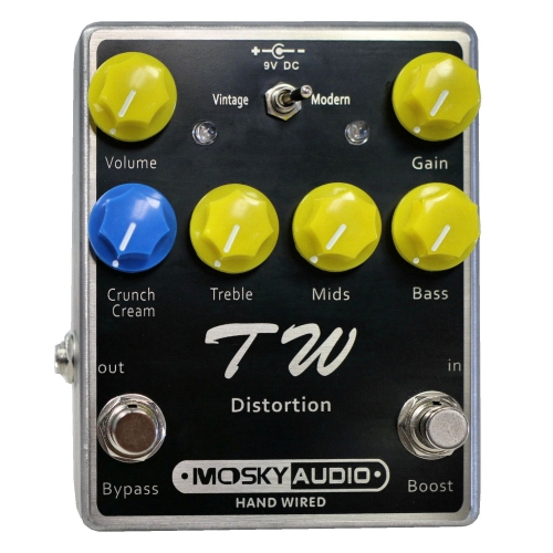 MOSKY  Tw Distortion Guitar Effect Pedal 3 Band Eq Metal Boost Crunch Pedal