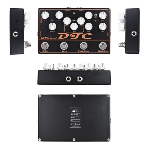 Mosky DTC Combined Multi Effect Pedal 4 FX in 1 Unit,Dist/Overdrive/Loop/Delay