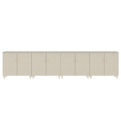 WAMPAT 4-in-1 Storage Cabinets with Doors, Beige Wood Accent Cabinet Kitchen Sideboard Buffet Bar Table, Floor Cupboard with 6 Compartments for