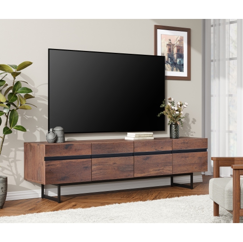 WAMPAT Modern 71" TV Stand for up to 75 inch TV Entertainment Center TV Console with Storage Cabinets Media Console for Living Room, Brown