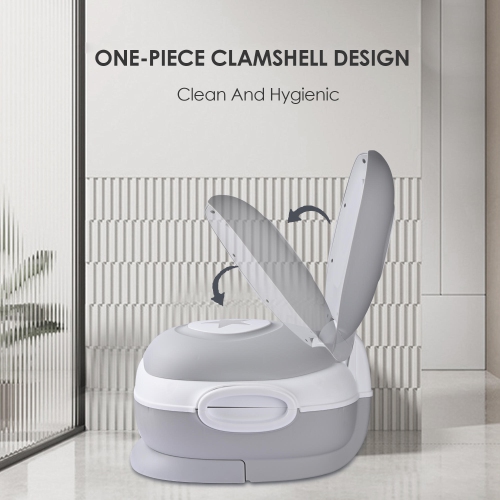 LIVINGBasics – petit pot 3-en-1, siège d’apprentissage portatif pour enfants avec anneau d’apprentissage et tabouret pour le camping d’intérieur en