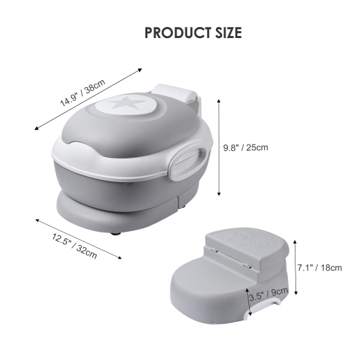LIVINGBasics – petit pot 3-en-1, siège d’apprentissage portatif pour enfants avec anneau d’apprentissage et tabouret pour le camping d’intérieur en