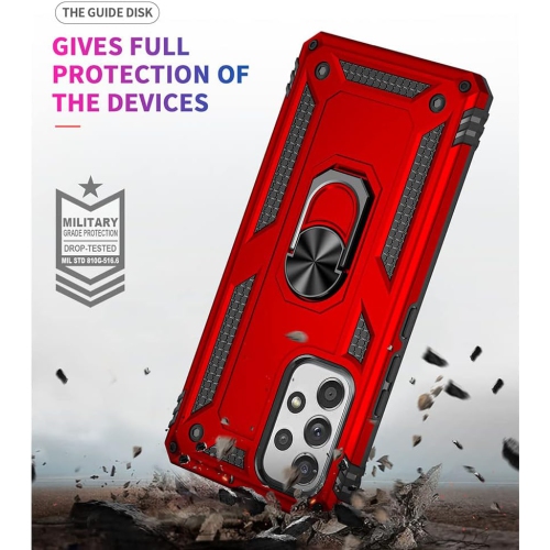 Samsung Galaxy A33 5G Case with Screen Protector, Ring Kickstand Military Protective Shockproof Armor Dual Layer Protection Defender Back Cover Phone