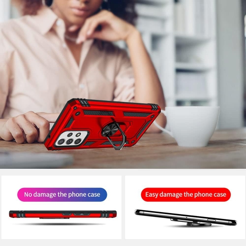 Samsung Galaxy A33 5G Case with Screen Protector, Ring Kickstand Military Protective Shockproof Armor Dual Layer Protection Defender Back Cover Phone