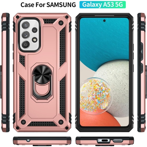 Samsung Galaxy A33 5G Case with Screen Protector, Ring Kickstand Military Protective Shockproof Armor Dual Layer Protection Defender Back Cover Phone