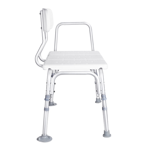 Chaise de douche avec banc de transfert pour salle de bain aînés, tabourets avec baignoire à 5 niveaux à hauteur réglable et accoudoirs amovibles.
